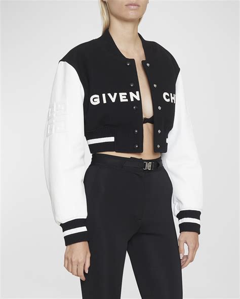 givenchy varsity jacket kids|Givenchy cropped bomber jacket.